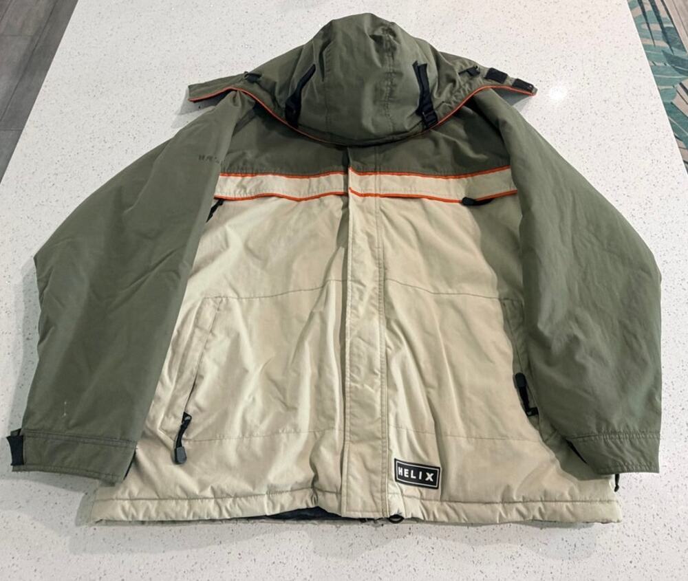 HELIX Mens Size XXL Green/Brown Winter Snowboard Jacket - Great Condition